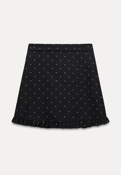 Women's Polka Dot Ruffle Hem A-Line Mini Skirt