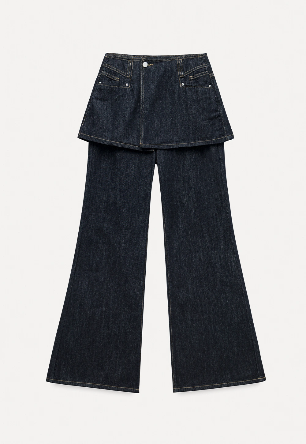 Layered Denim Skirt-Pants – EGGKA