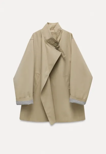 Buckle-Collar Wrap Trench