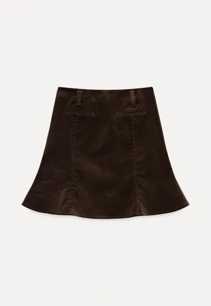 A-Line Mini Skirt for Women High Waist Faux Suede Casual Skirt