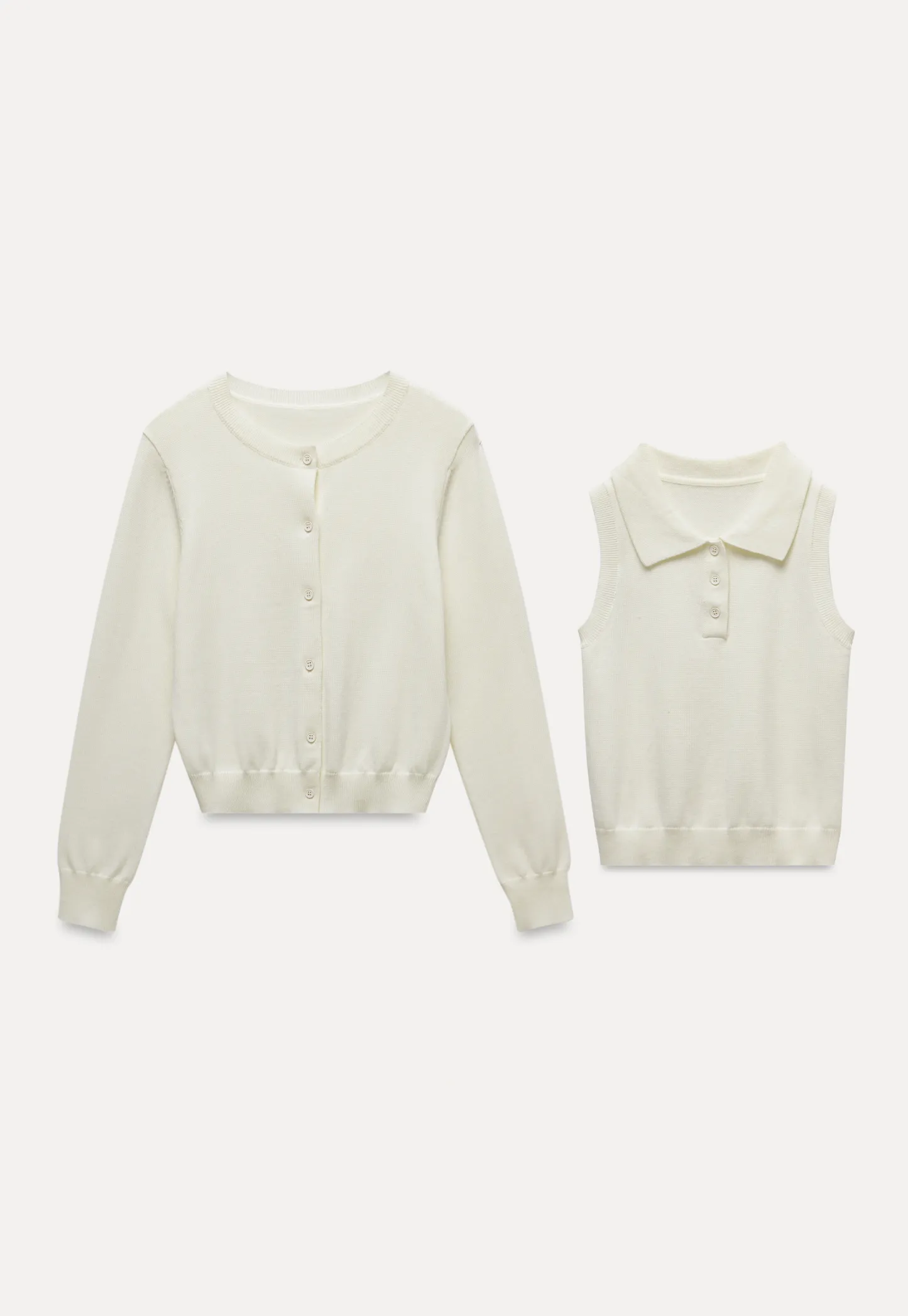 Womens Knit Cardigan Sweater Vest Set