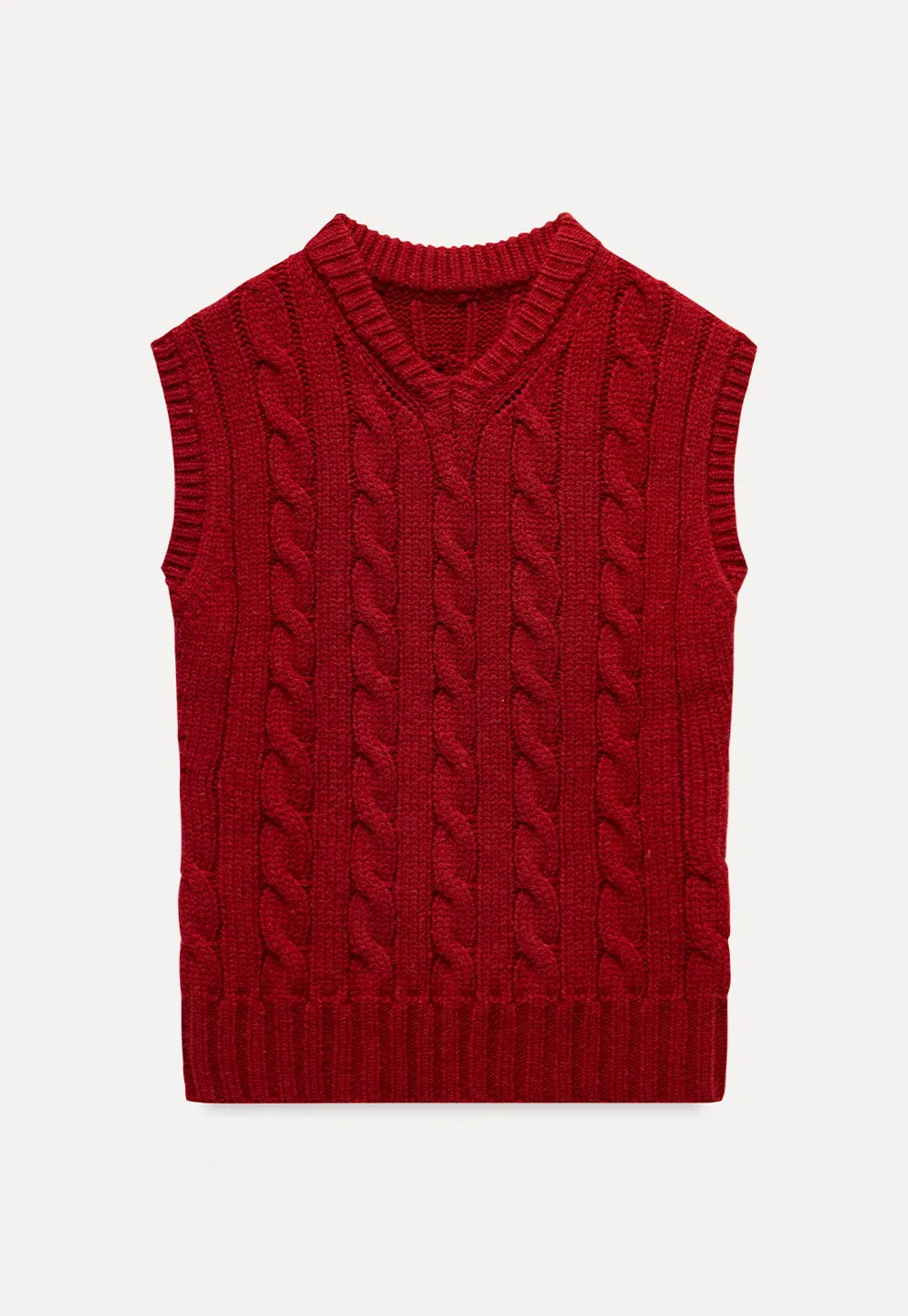 V Neck Sleeveless Knit Pullover Vest