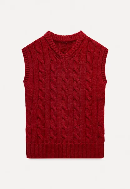 V Neck Sleeveless Knit Pullover Vest