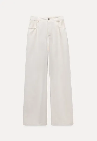 Women’s Off-White Wide Leg Dress Pants