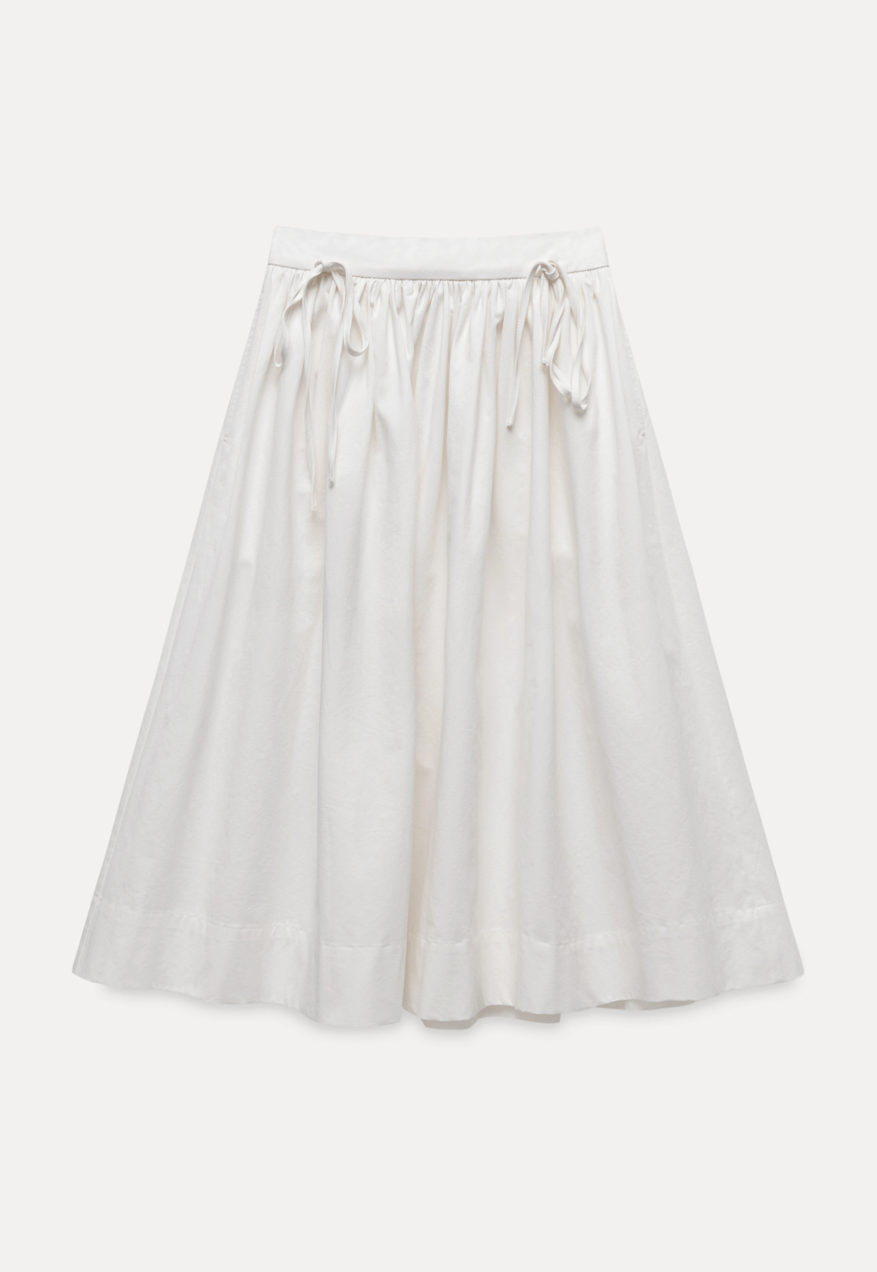 High Waist A Line White Skirt