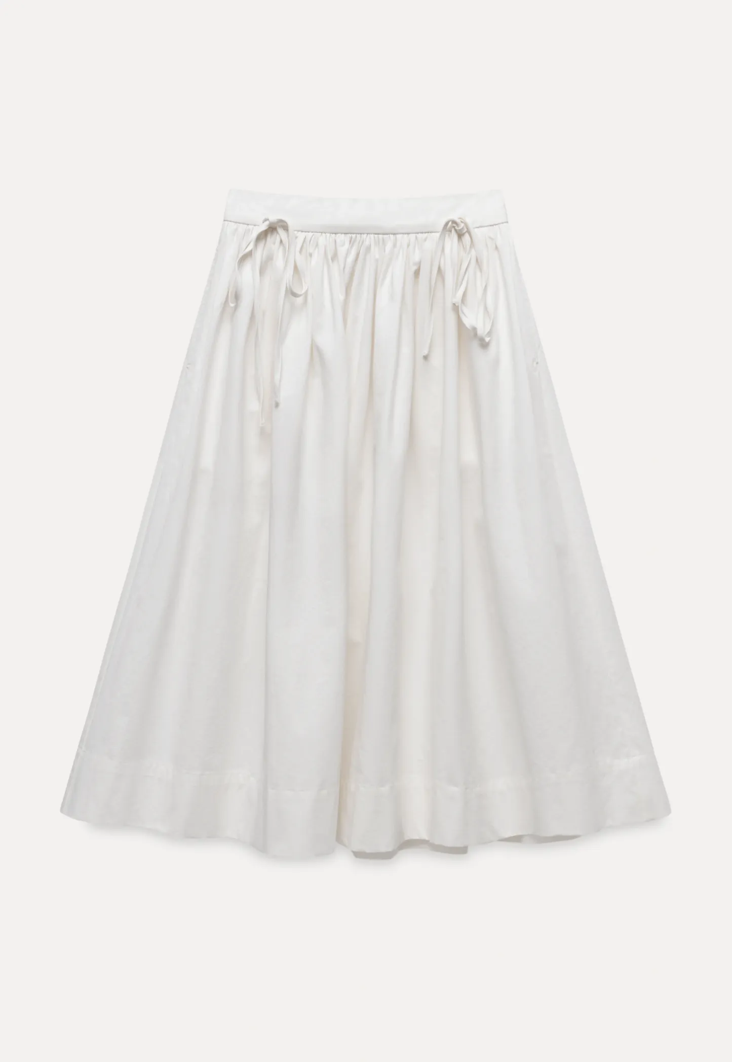 High Waist A Line White Skirt