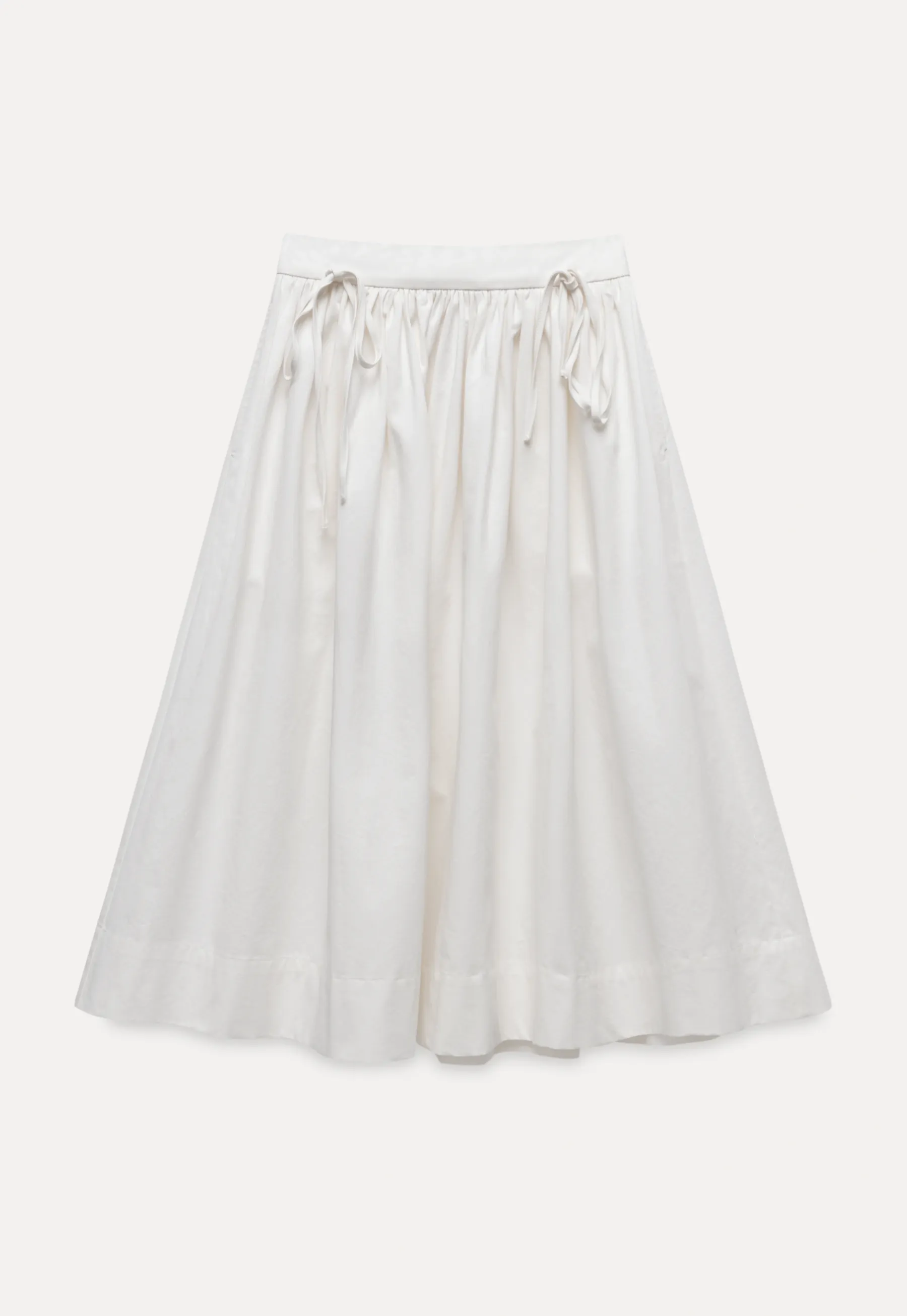 High Waist A Line White Skirt