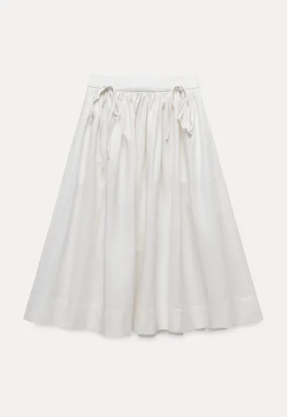 High Waist A Line White Skirt