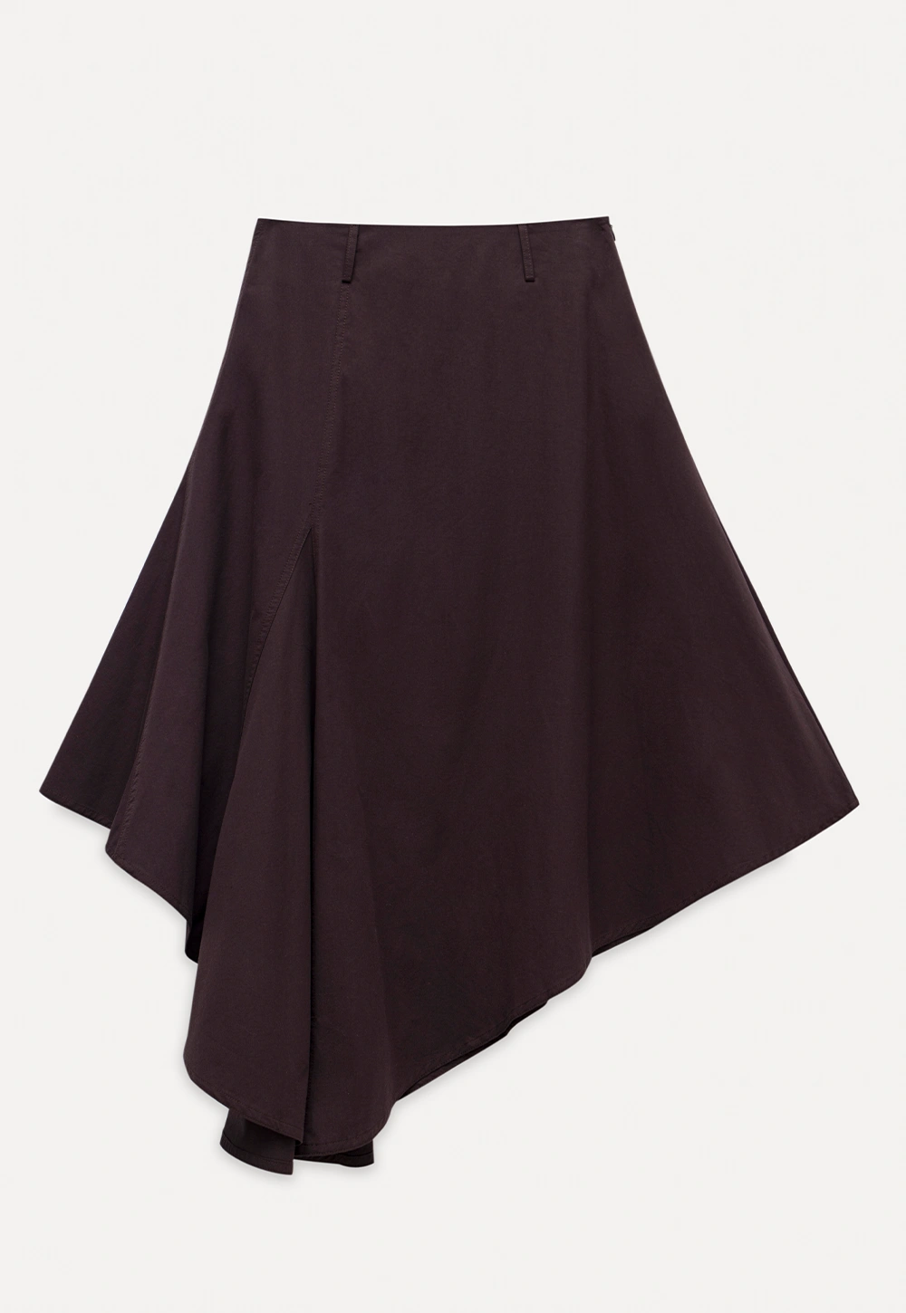 Womens High Waist Asymmetrical Midi Skirt