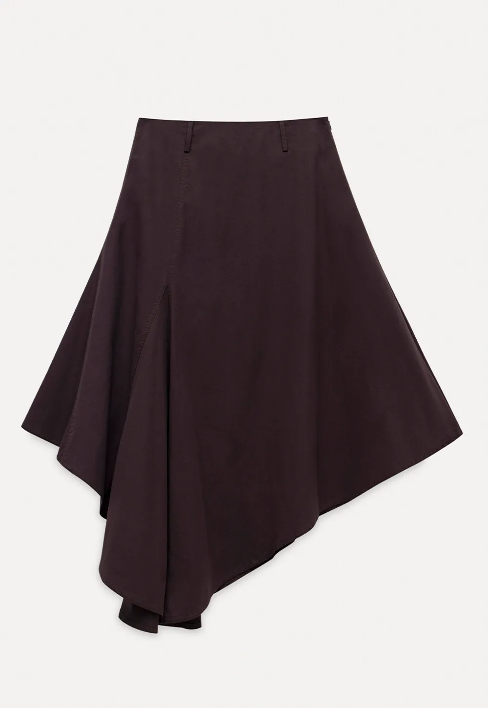 Womens High Waist Asymmetrical Midi Skirt