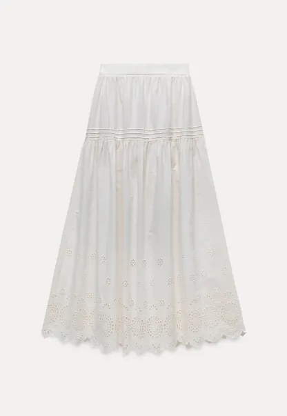 Womens Vintage White Maxi Skirt