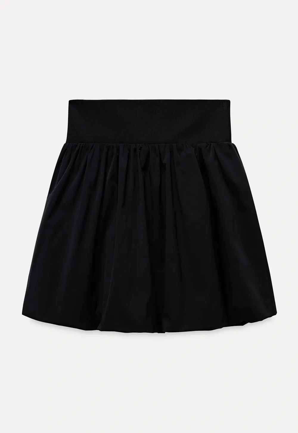High Waist Black A Line Mini Skirt