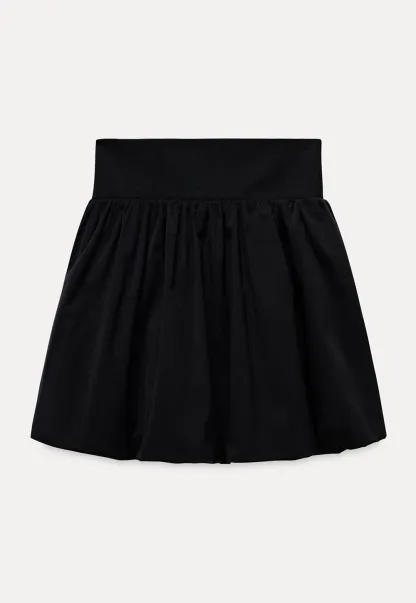 High Waist Black A Line Mini Skirt