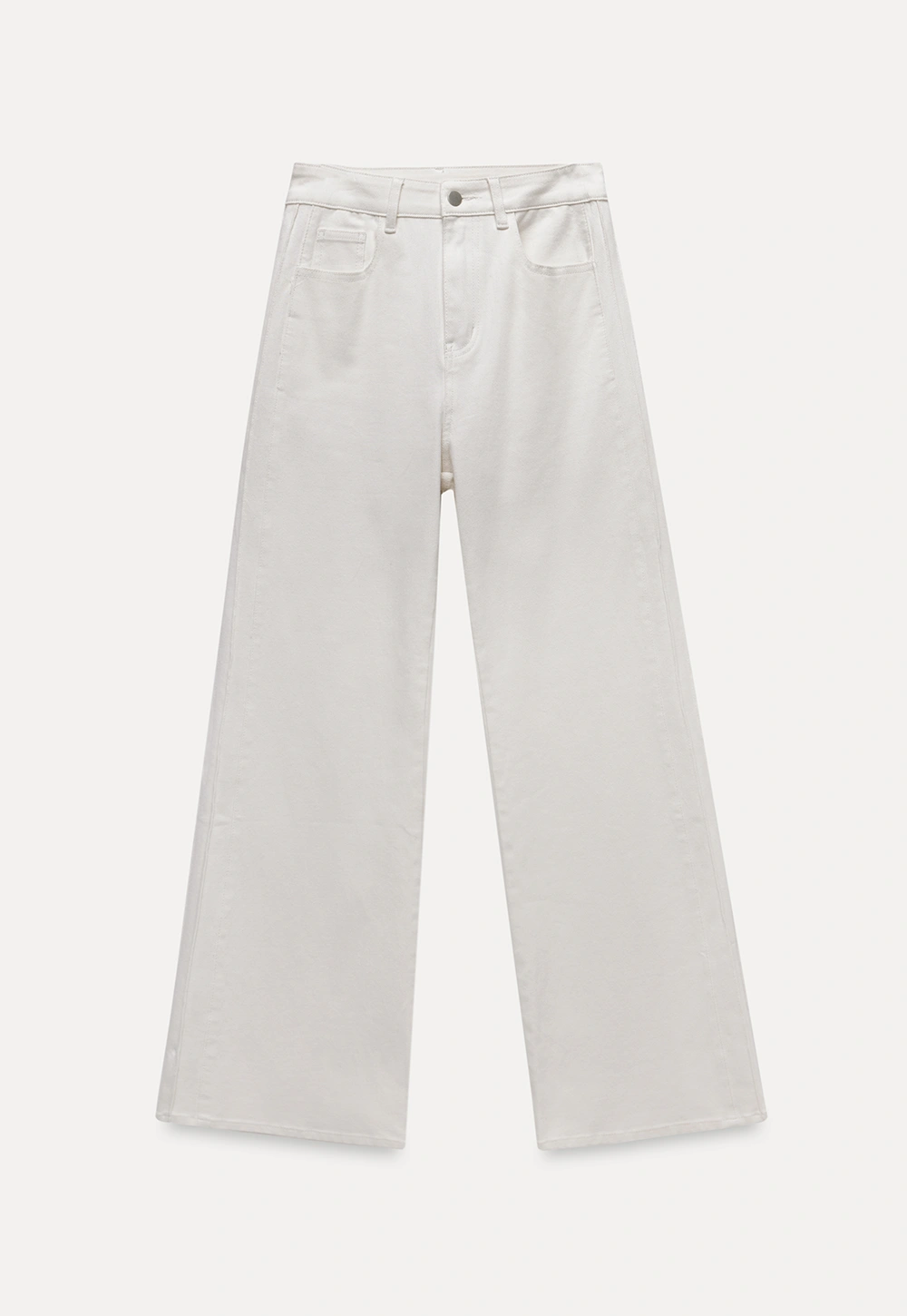 Women’s White High Waist Straight Leg Pants