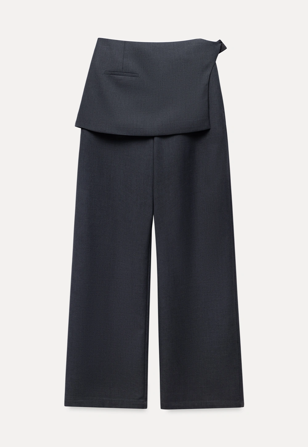 Womens Wide Leg Pants with Skirt Overlay