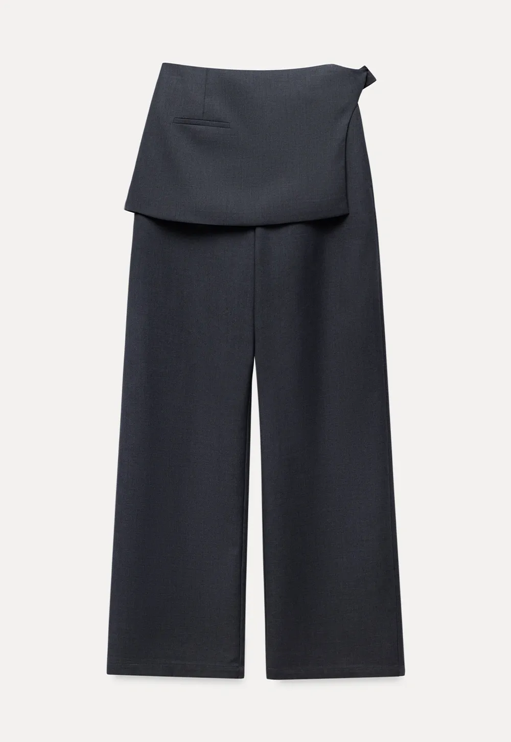 Womens Wide Leg Pants with Skirt Overlay