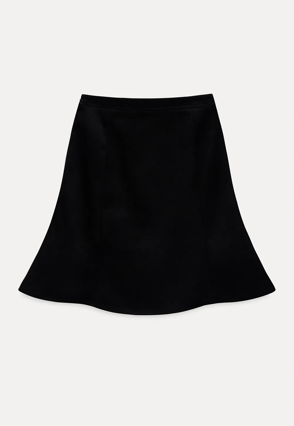 Womens Black High Waist A-Line Mini Skirt