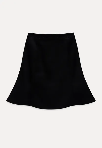 Womens Black High Waist A-Line Mini Skirt