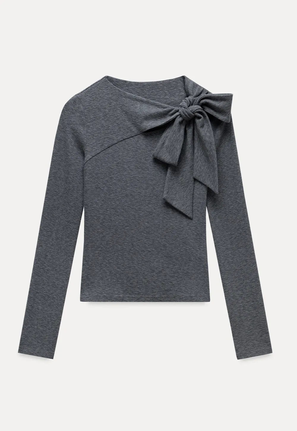 Relaxed Grey 2 Piece Outfit Long Sleeve Tee and Skirt