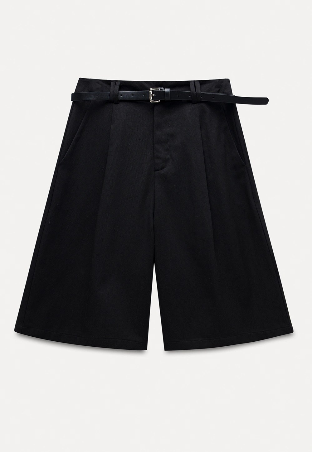 Belted Wide-Leg Shorts