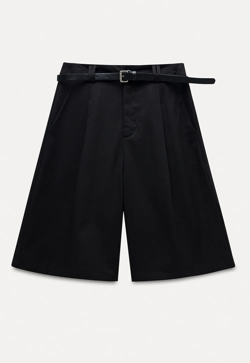Belted Wide-Leg Shorts