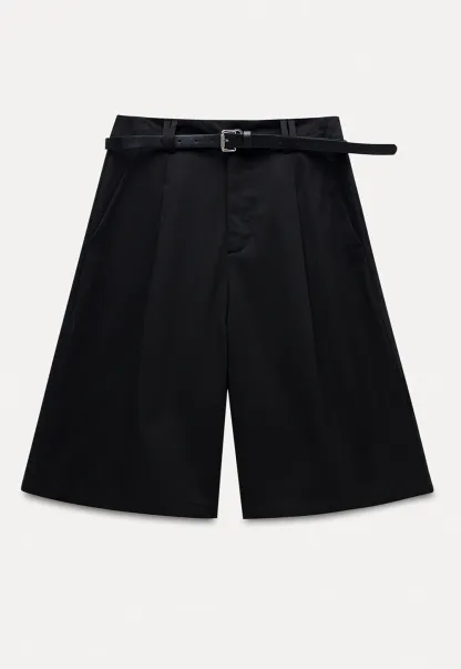Belted Wide-Leg Shorts