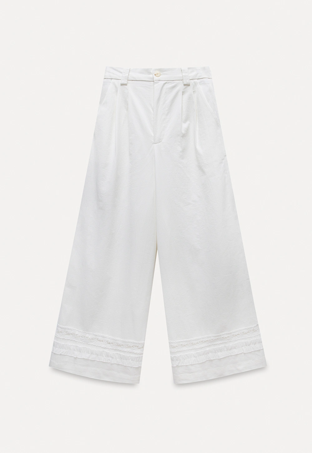 Wide Leg Lace Trim Pants