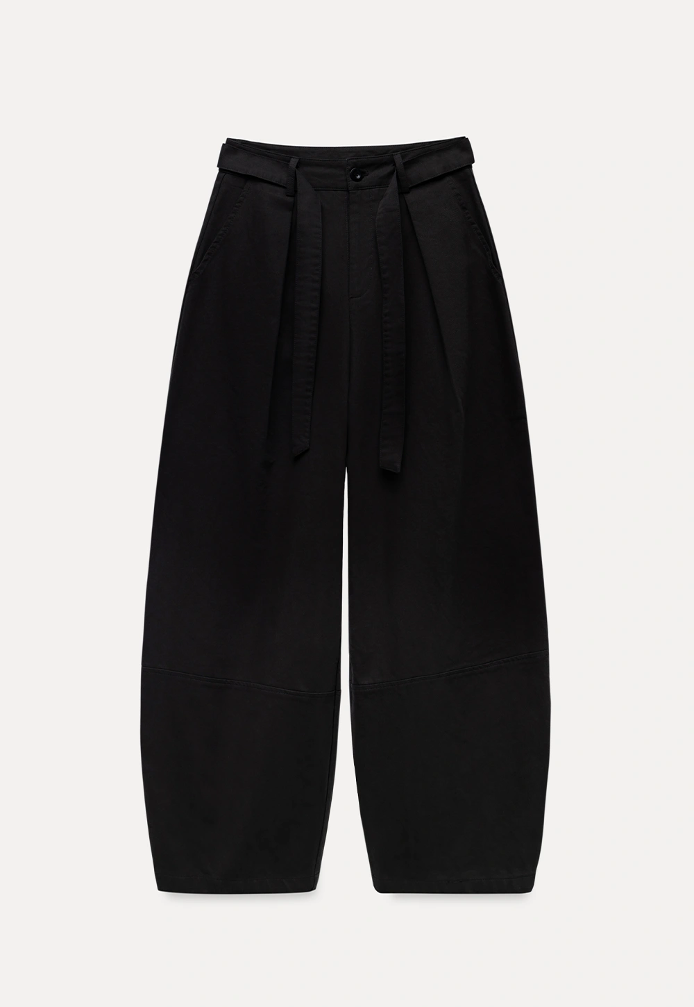 Womens High-Waist Wide-Leg Pants with Belt Detail