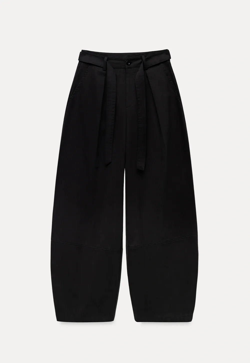 Womens High-Waist Wide-Leg Pants with Belt Detail