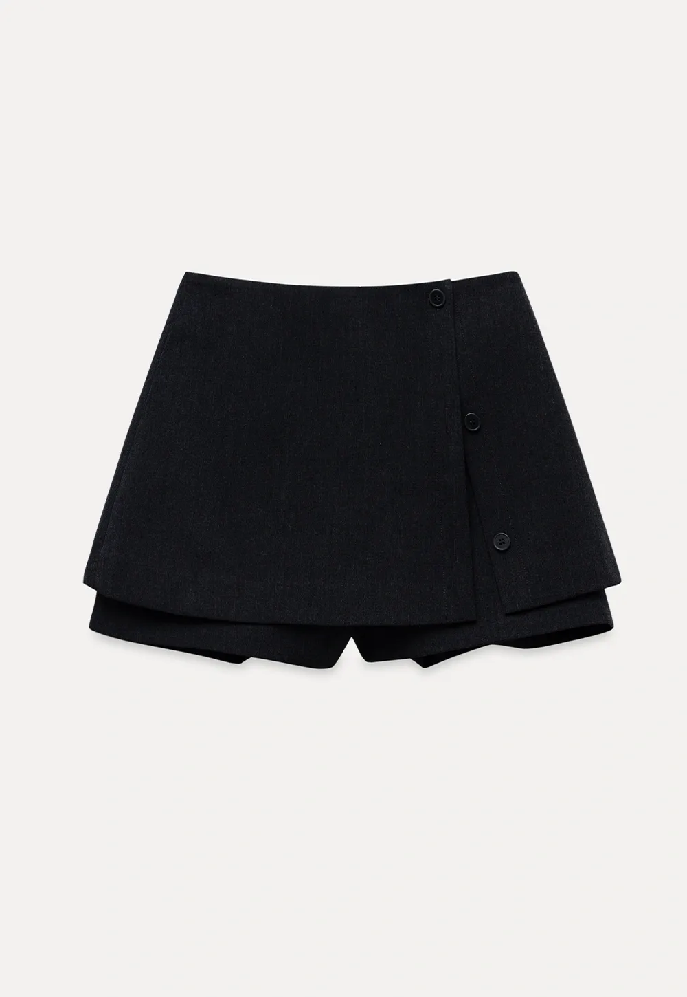 Layered Skort with Button Detail