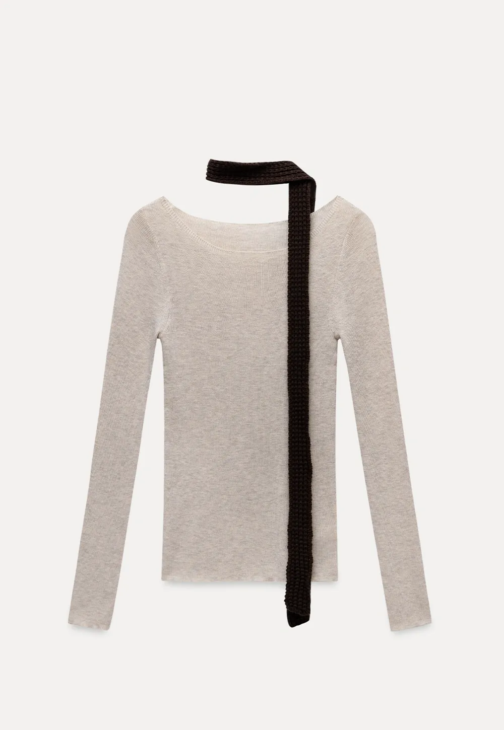 Womens Long Sleeve Knit Shirt with Tie Detail