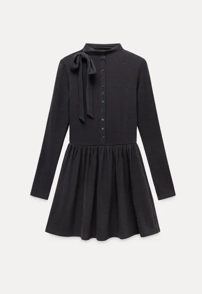 Long Sleeve Bow Tie Mini Dress