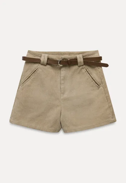Vintage Belted Corduroy Shorts