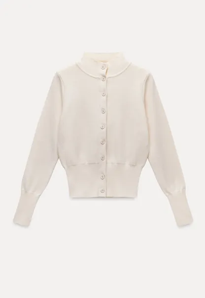 Mock Neck Button Up Knit Cardigan