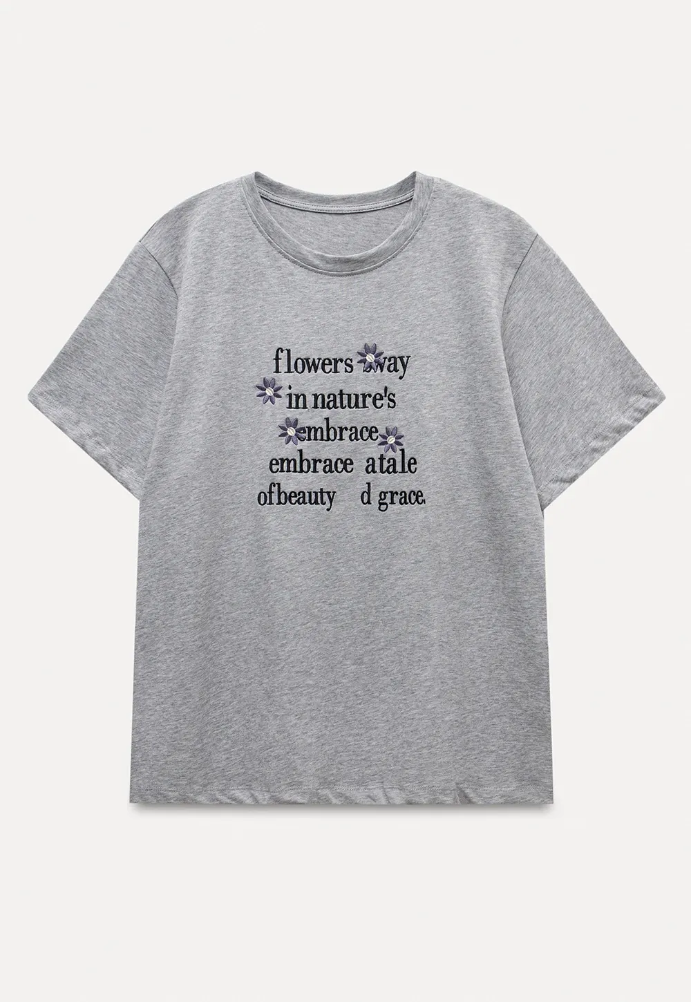 Women’s Graphic T-Shirt with Floral Letter Print