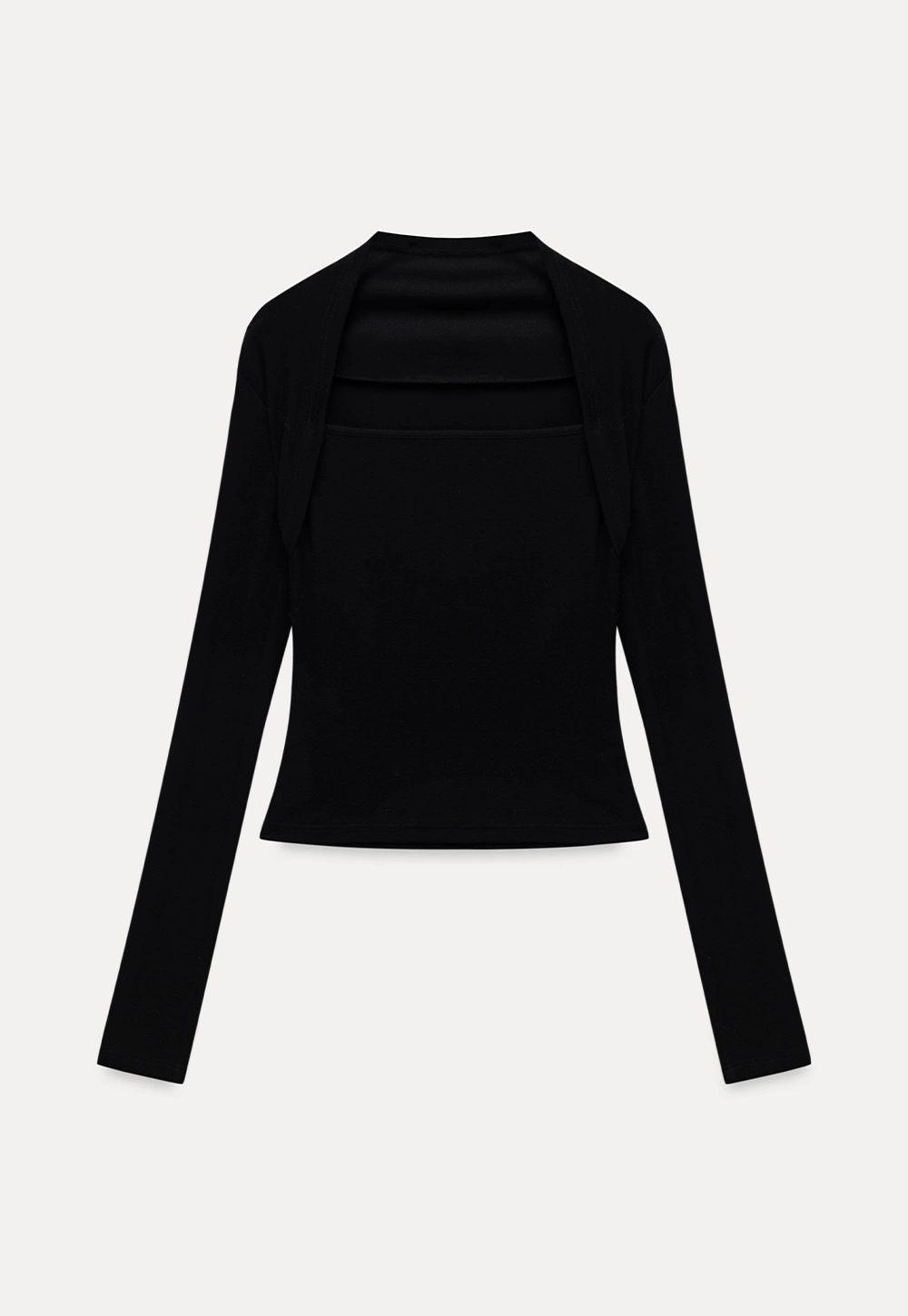 Square Neck Long Sleeve Slim Fit Top
