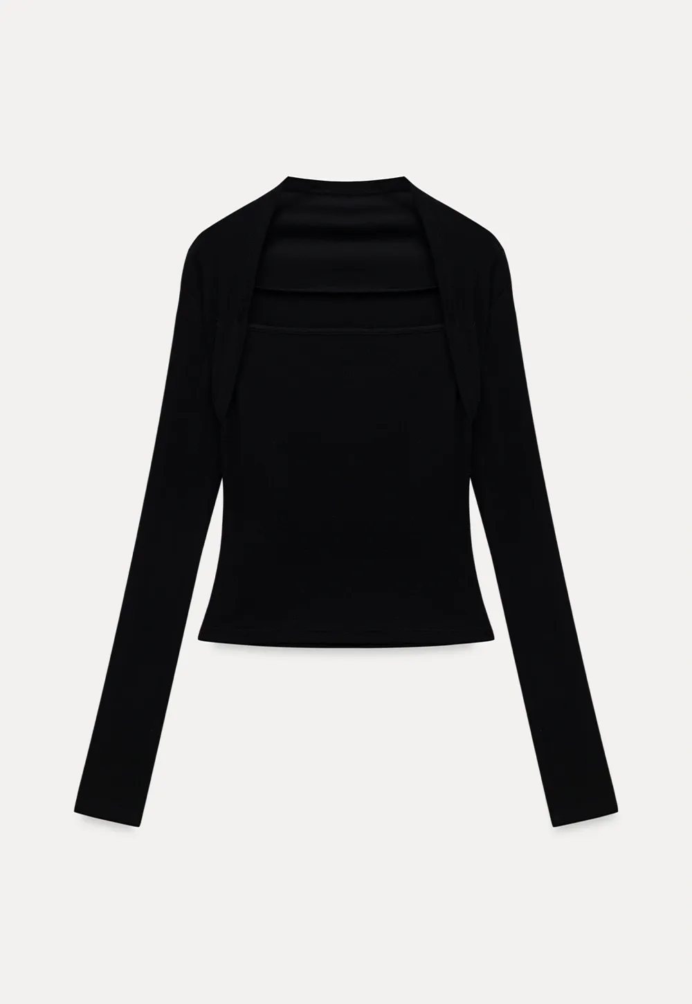 Square Neck Long Sleeve Slim Fit Top
