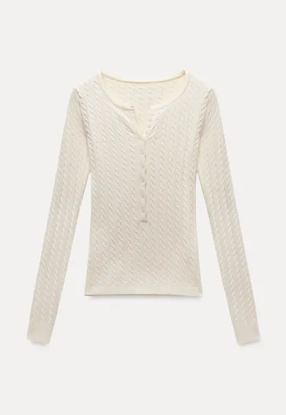 Womens Ribbed Knit Long Sleeve V- Neck Knit Top