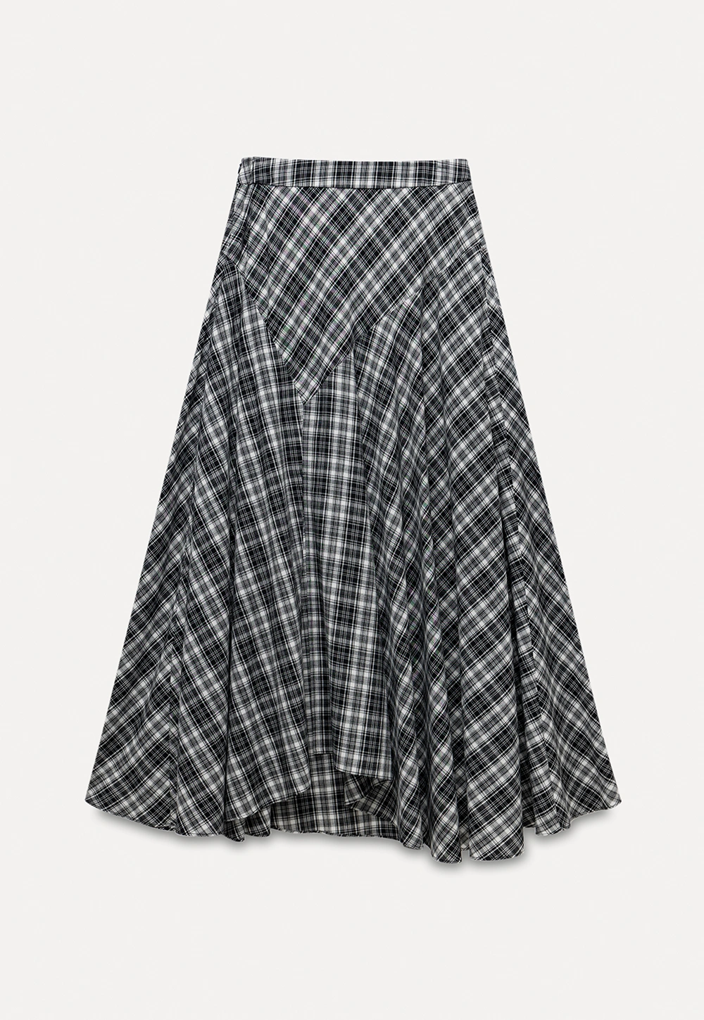 High Waist Tartan Flared Skirt Vintage Style