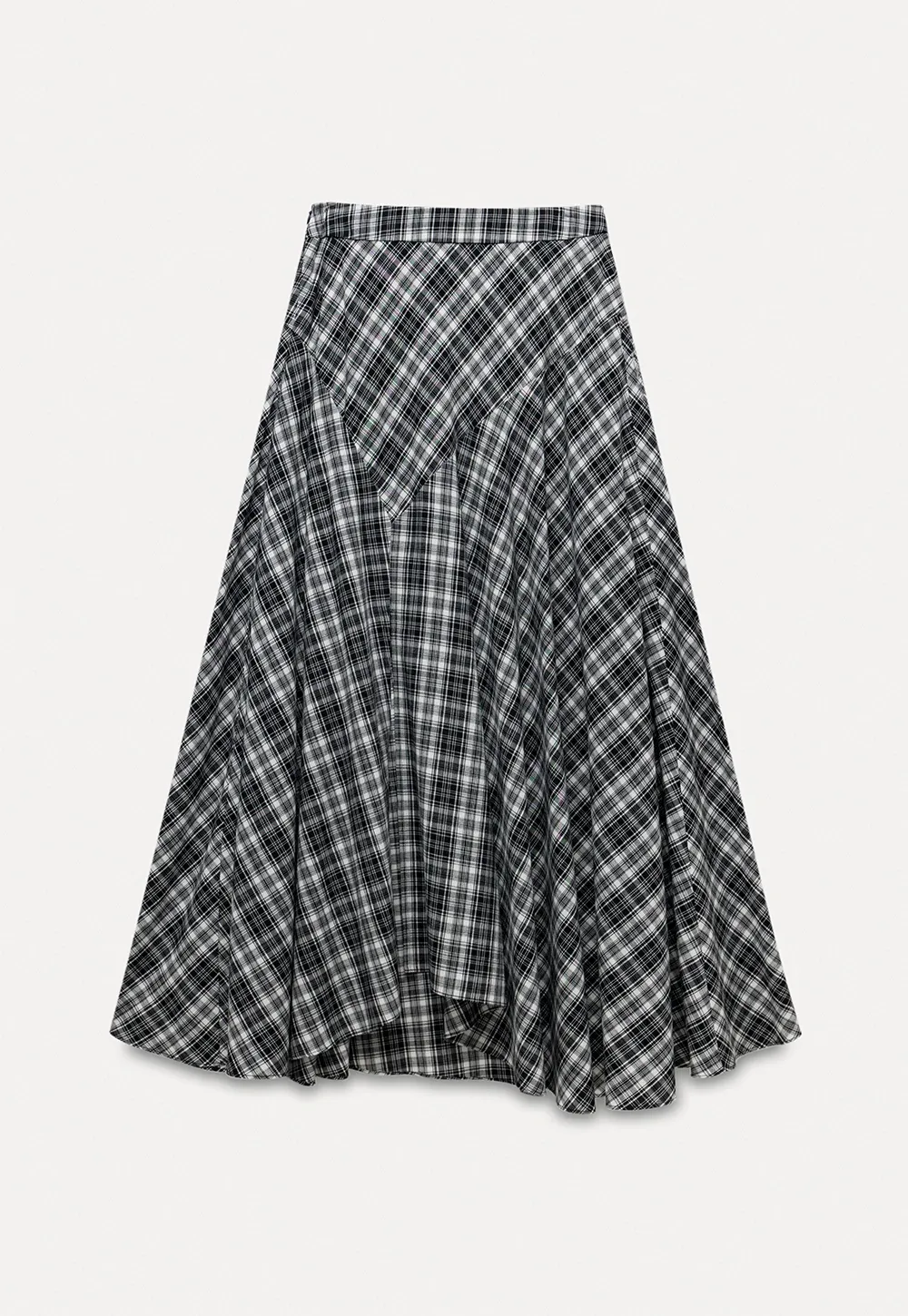 High Waist Tartan Flared Skirt Vintage Style