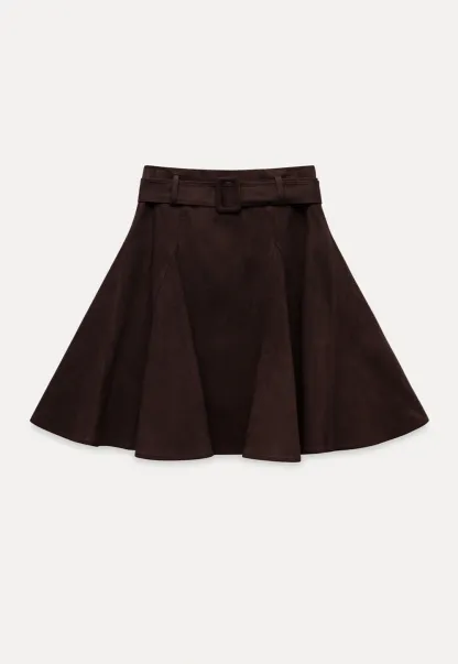 Womens Vintage Suede A-Line Skirt