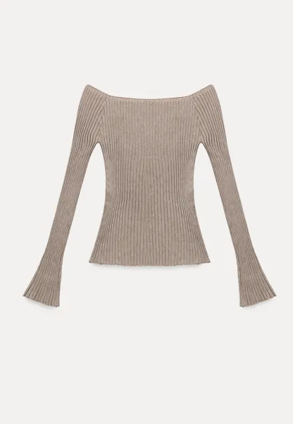 Elegant Off Shoulder Knit Top