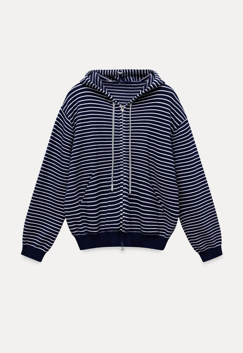 Striped Zip Up Hoodie