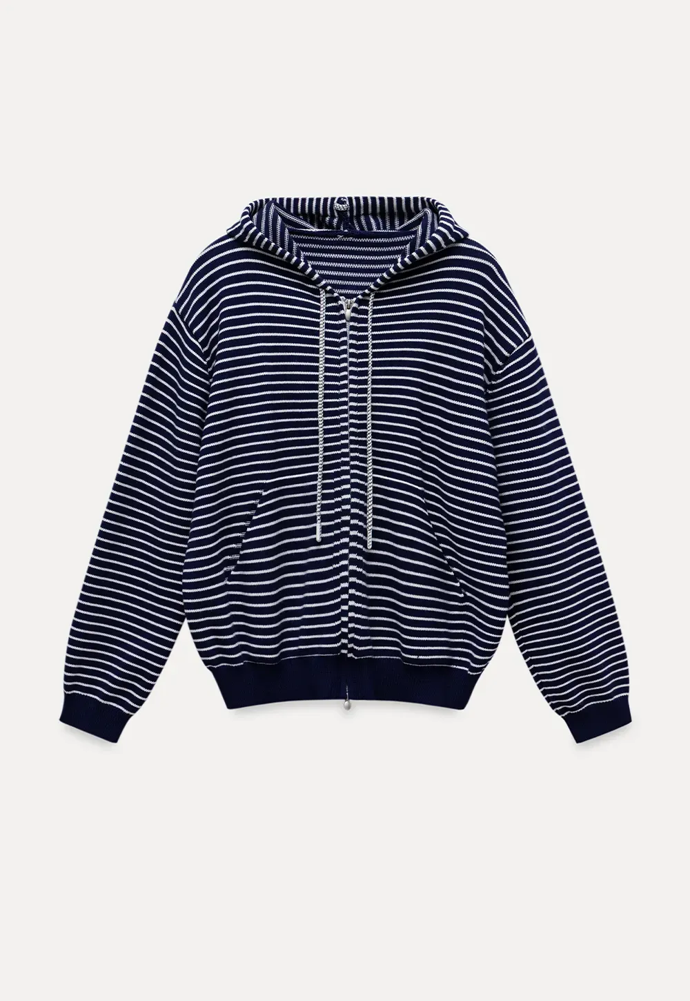 Striped Zip Up Hoodie