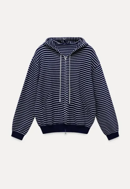 Striped Zip Up Hoodie