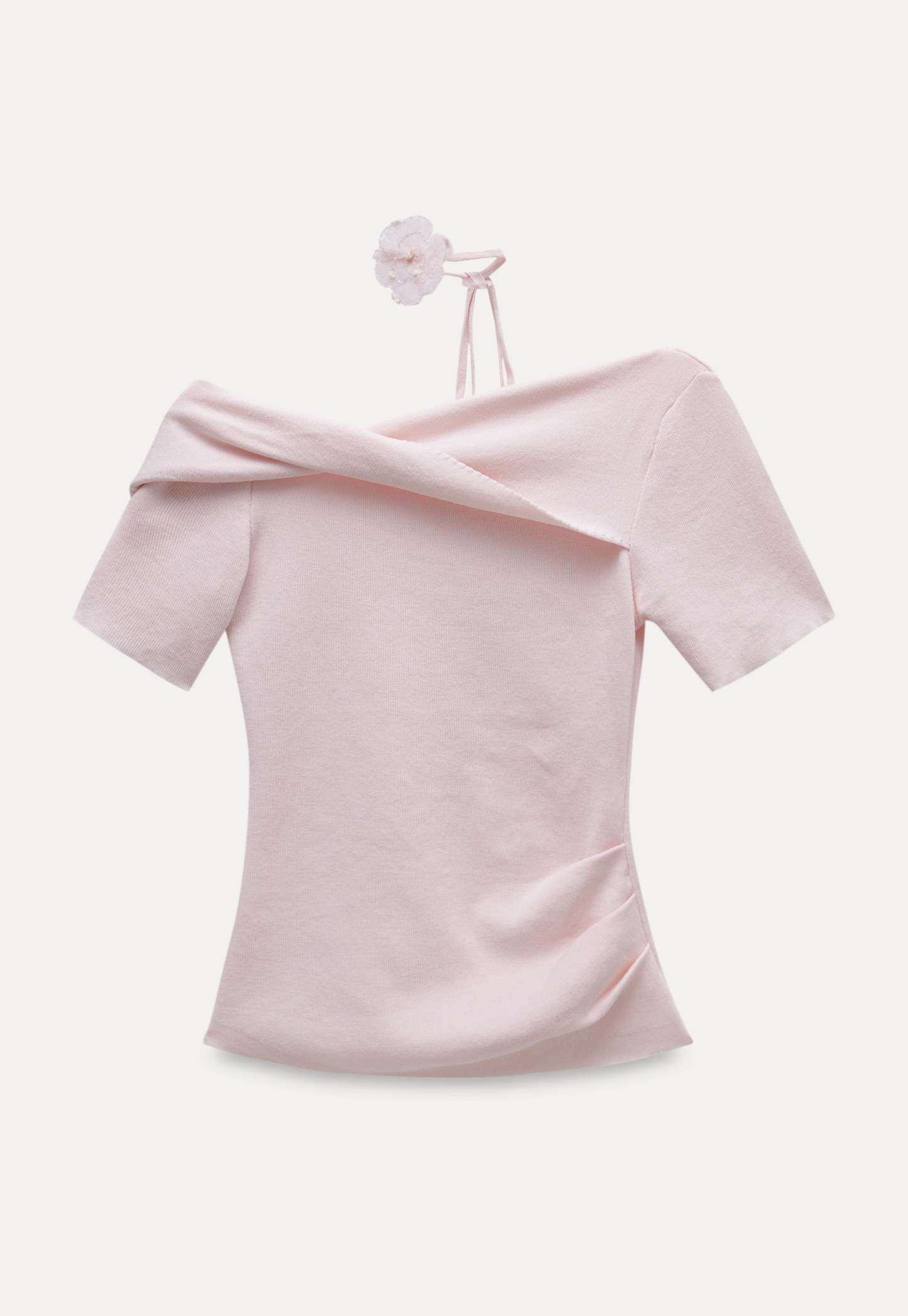 Women's Off-Shoulder Top with Flower Strap