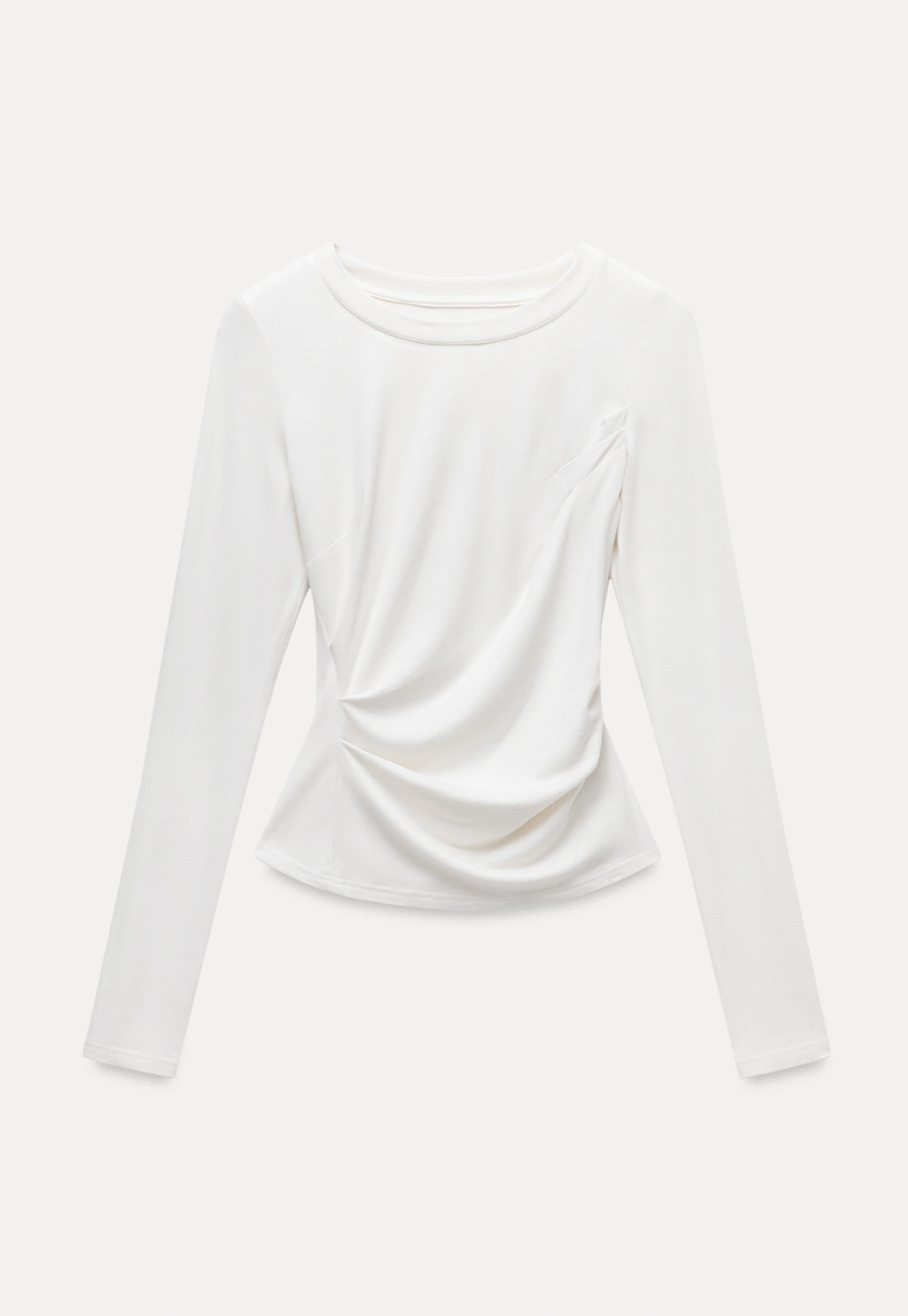 Womens Slim Fit White Long Sleeve Top