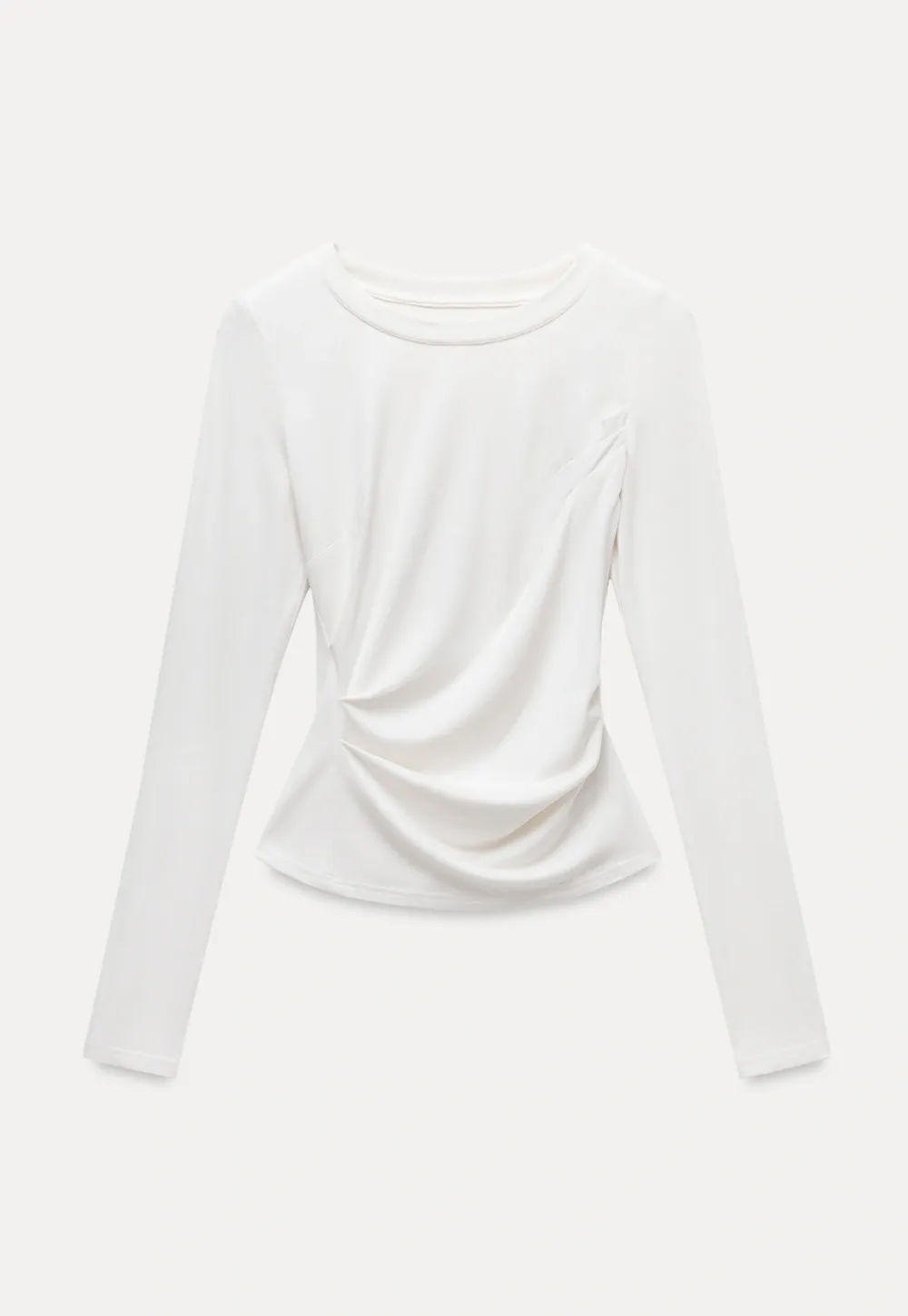 Womens Slim Fit White Long Sleeve Top