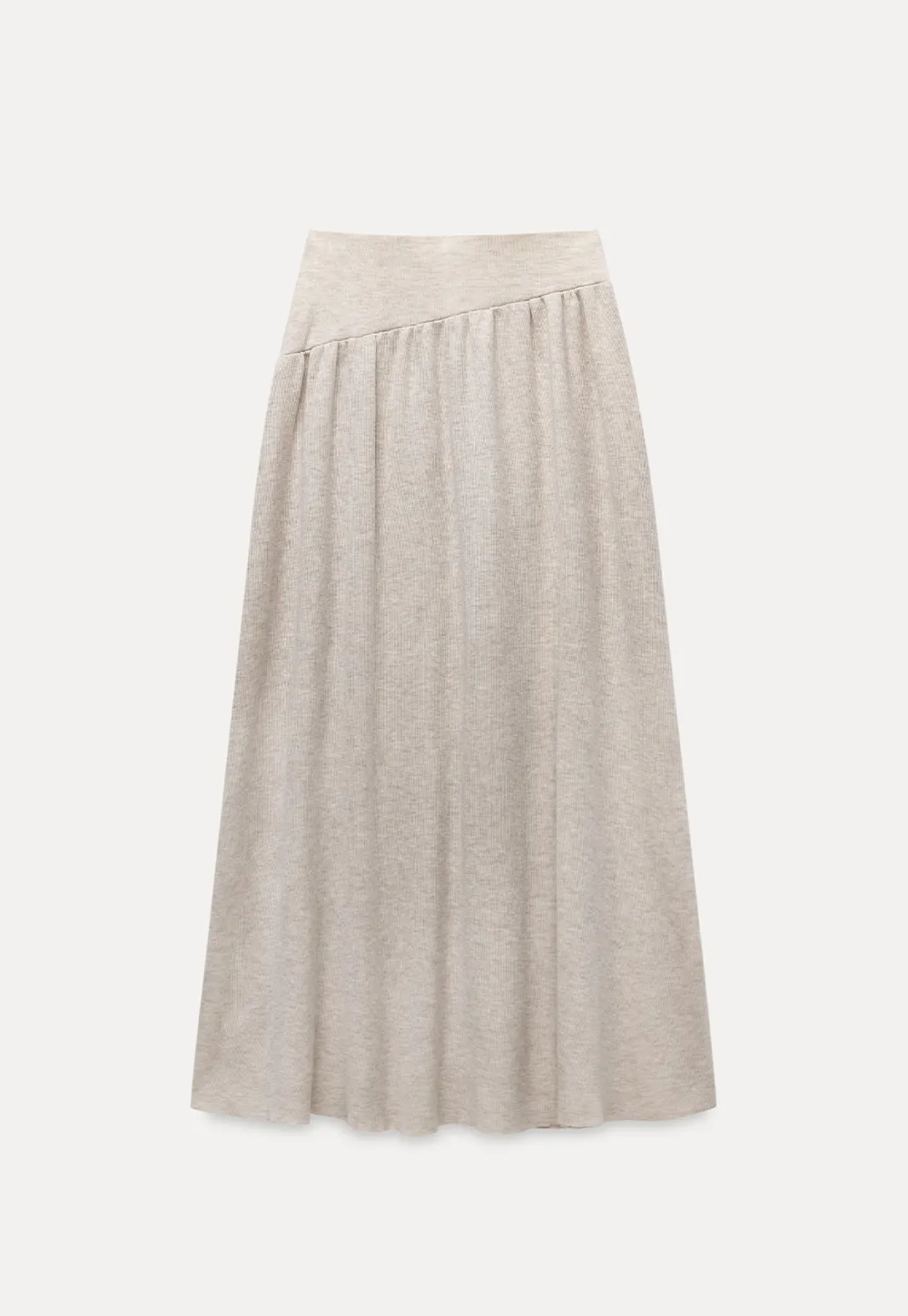 Draped Neck Top and Maxi Skirt Set