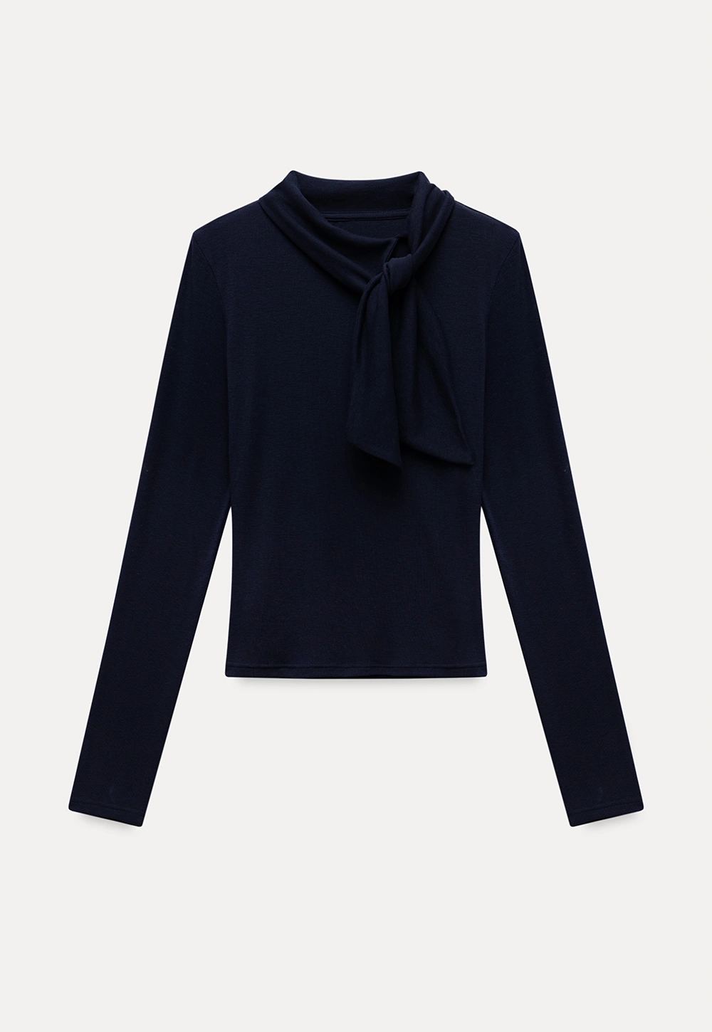 Womens Long Sleeve Tie Neck Tee